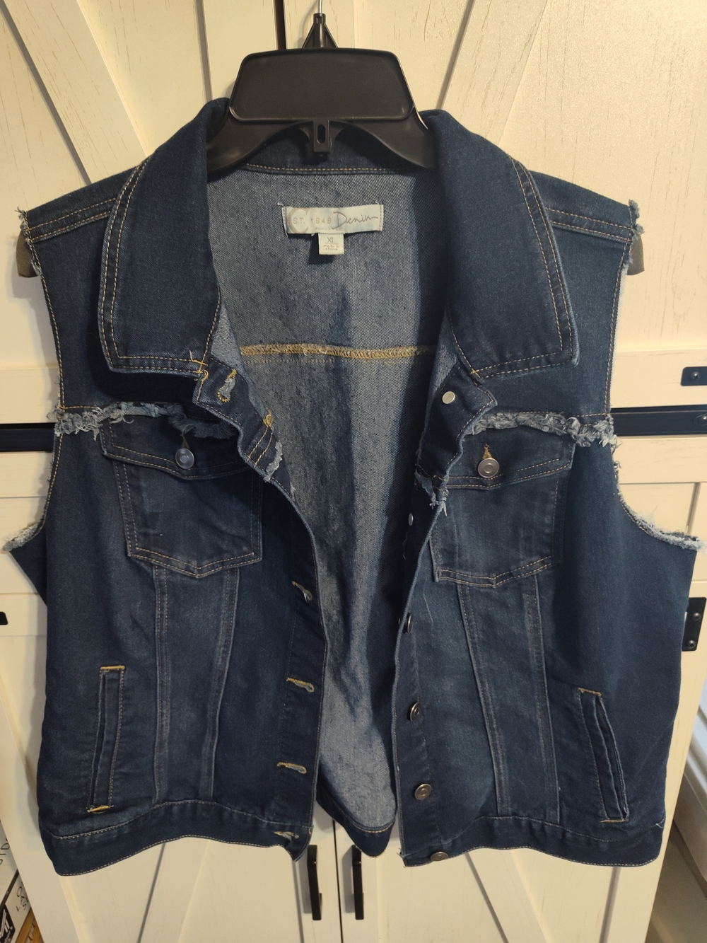 Sleeveless Vest - Dark Blue Jean Jacket Vest